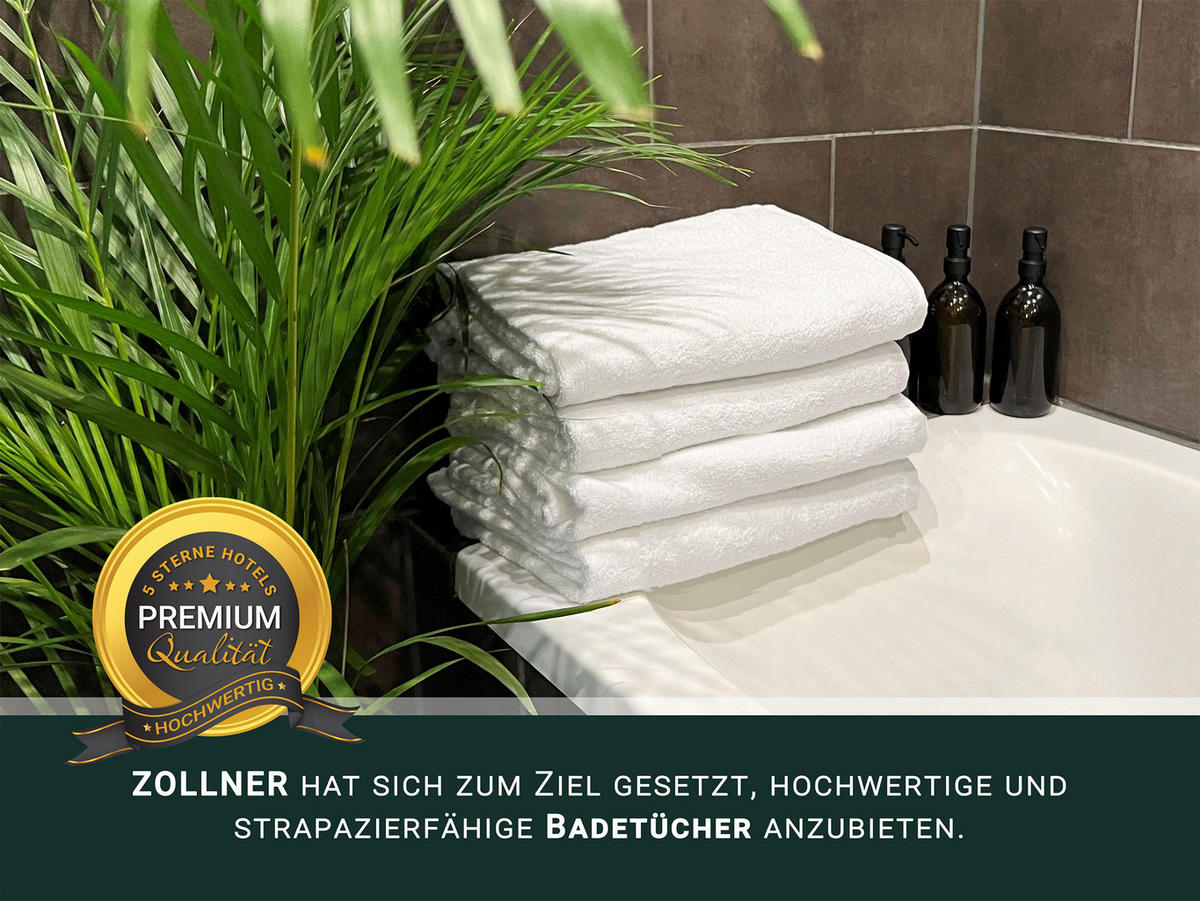 BADETUCH, 5er-Set, 100x150 cm, 100% Baumwolle, Weiß - Weiß, Textil (100/150cm) - Zollner