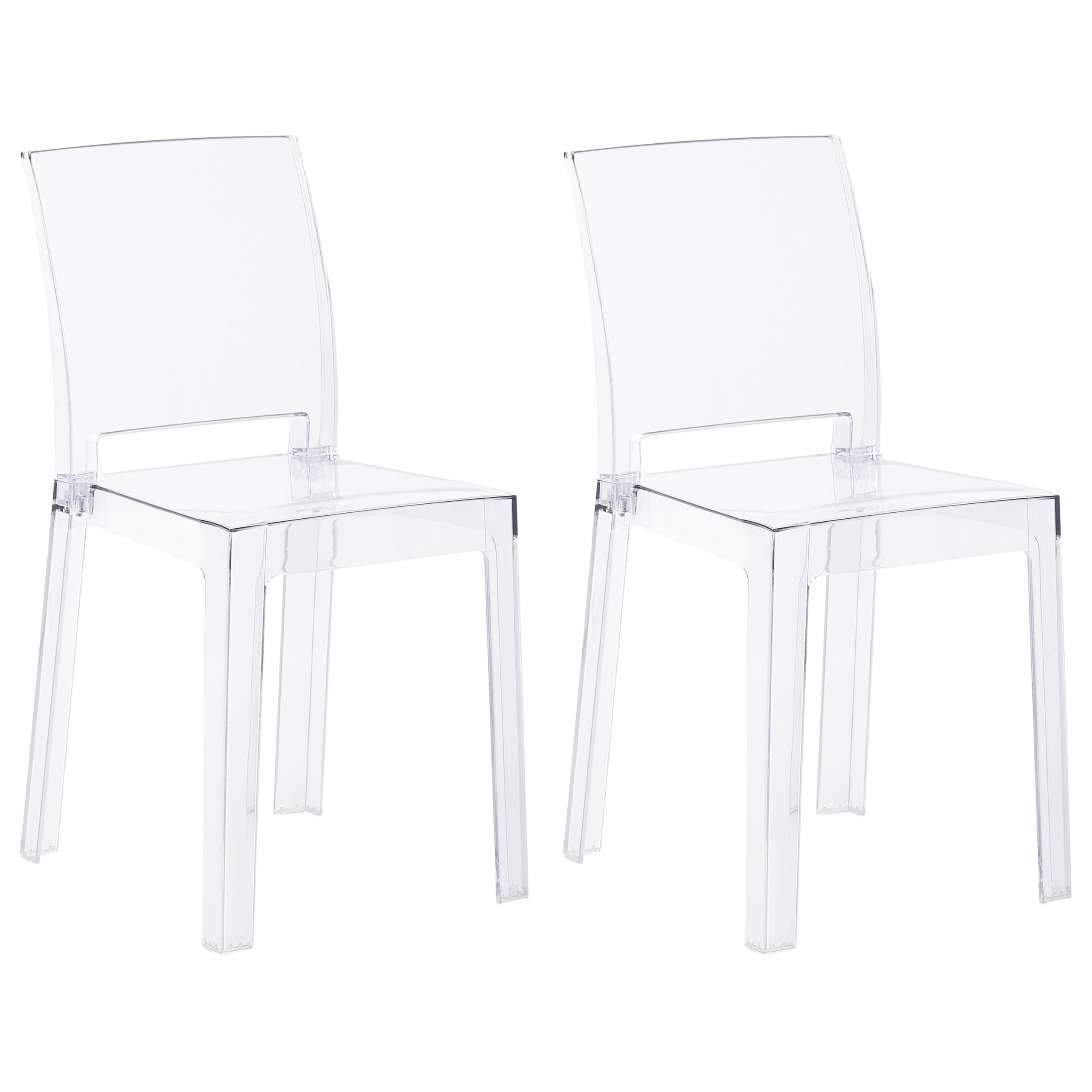 ESSZIMMERSTUHL 2er Set Transparent Westbridge - Transparent, Kunststoff (40/82/45cm) - Beliani