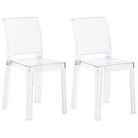 ESSZIMMERSTUHL 2er Set Transparent Westbridge - Transparent, Kunststoff (40/82/45cm) - Beliani