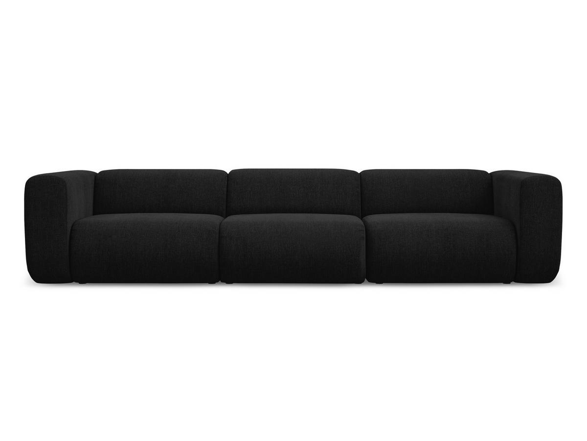 4-SITZER-SOFA Chenille Stoff Schwarz - Schwarz, Kunststoff/Textil (319/70/89cm) - Makamii