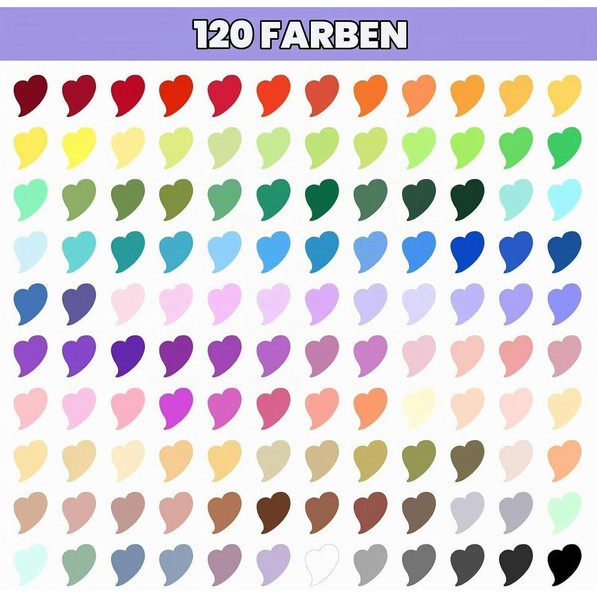 MALSTIFTE 120 Farben Set mit Doppelspitze - Multicolor, Kunststoff (10/10/15cm)