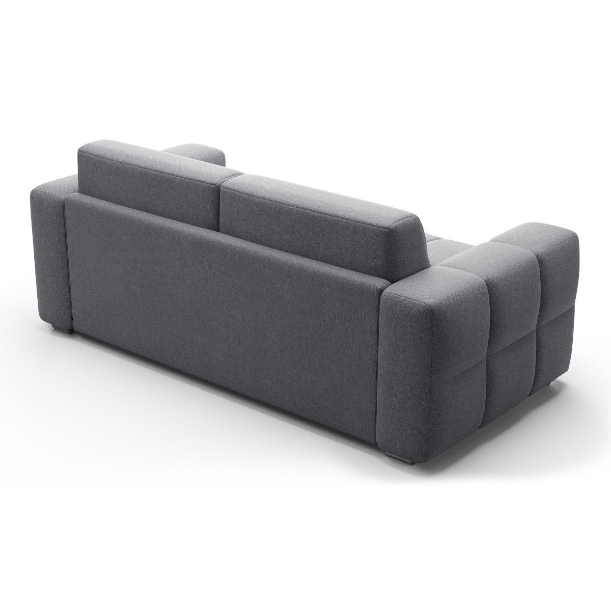 SCHLAFSOFA 3-sitzer mit express-Öffnung in stoff cameron 207/102/84 cm - Grau, Holz (207/84/102cm) - Calicosy