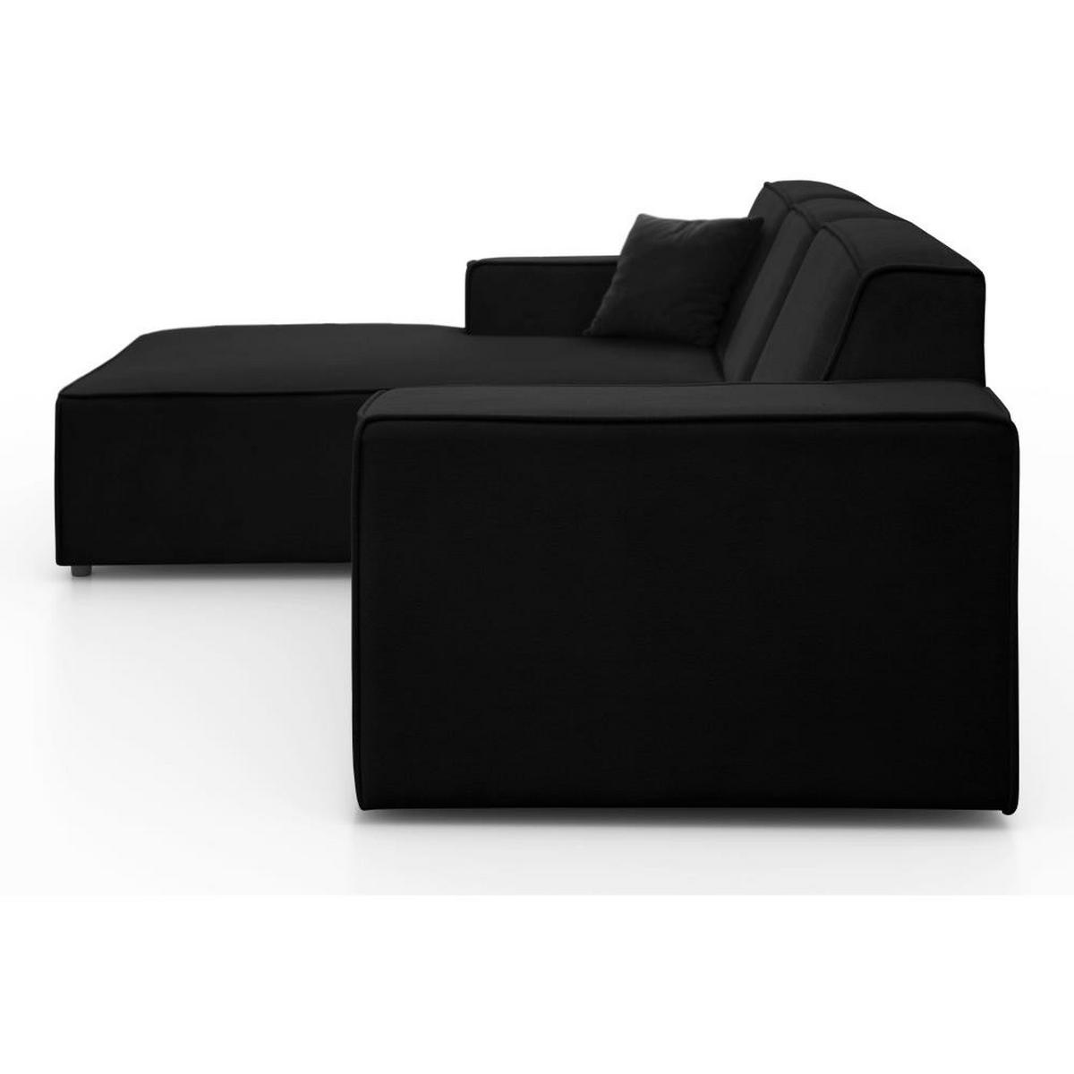ECKSOFA ohne Schlaffunktion Pedro L schwarz links - Schwarz, Kunststoff/Textil (267/170cm) - Beautysofa