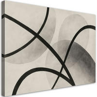 LEINWANDBILD Geometrische Abstraktion Pastellfarben 60x40cm - Grau, Textil (60/40cm) - Feeby