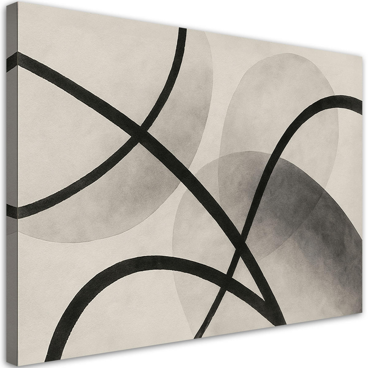 LEINWANDBILD Geometrische Abstraktion Pastellfarben 60x40cm - Grau, Textil (60/40cm) - Feeby