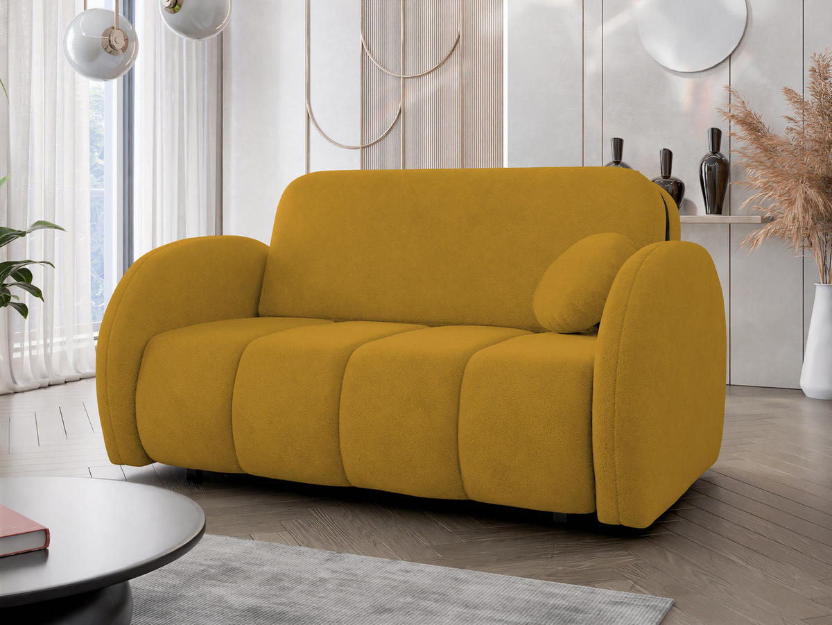 SCHLAFSOFA Viva Comfy III - Gelb/Schwarz, Holz/Textil (152/85/103cm) - MIRJAN24