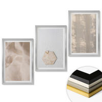 WANDBILDER 3er Set - 40x60 cm Silberner Rahmen - Subtile Texturen, Boho-Natur - Silberfarben, Kunststoff (40/60cm) - ArtPrintCave