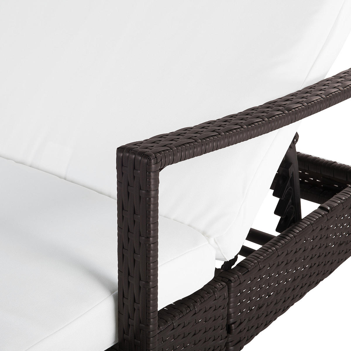 GARTENLIEGE braun Vasto - Braun, Kunststoff (63/96/158cm) - Beliani