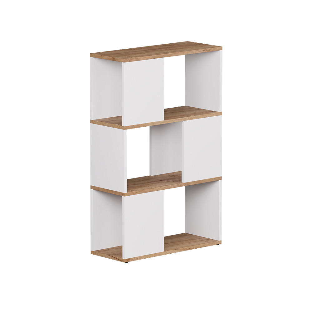 RAUMTEILER Eneos Weiß/Goldkraft Eiche 60 x 94 cm - Eiche Wotan/Weiß, Holzwerkstoff (60/94/24cm) - Vicco