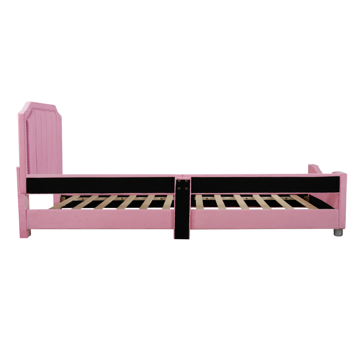 KINDEREINZELBETTEN aus Flanell 90 x 200 cm in Rosa mit Schlafsofa-Funktion - Rosa, Holz (90/200cm) - Modfu
