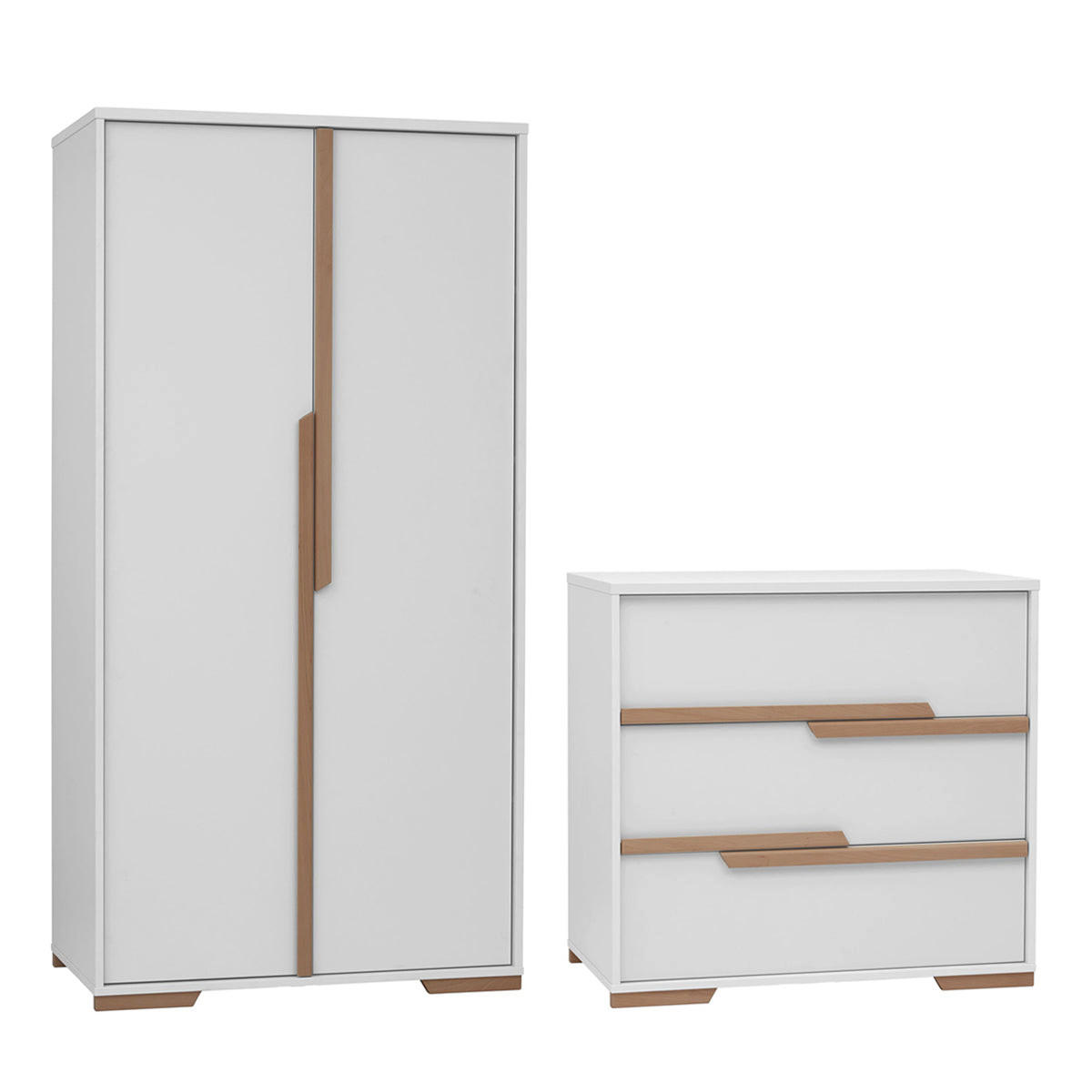 SOBA ZA BEBE 2-dijelni bijelo i drvo - bijela, drvni materijal (98.5/93/56cm) - Petits-meubles