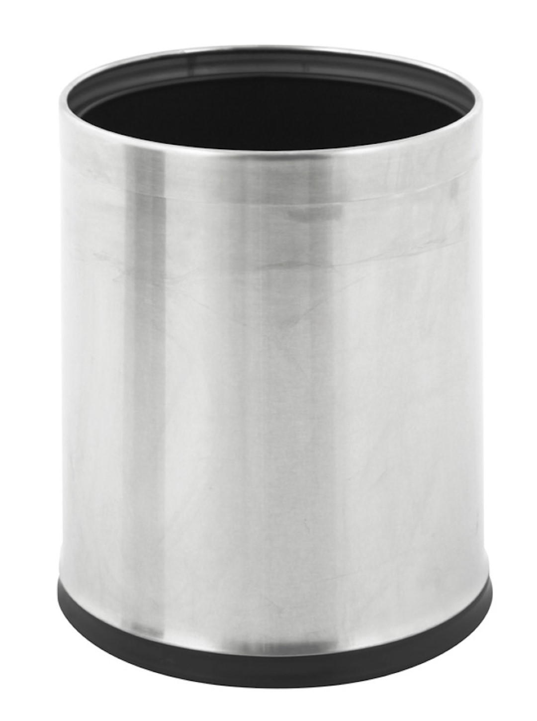 PAPIERKORB Doppelwandig Aus Edelstahl 10 Liter Matt Edelstahl - Edelstahlfarben, Metall (22.5/27/22.5cm) - PROREGAL