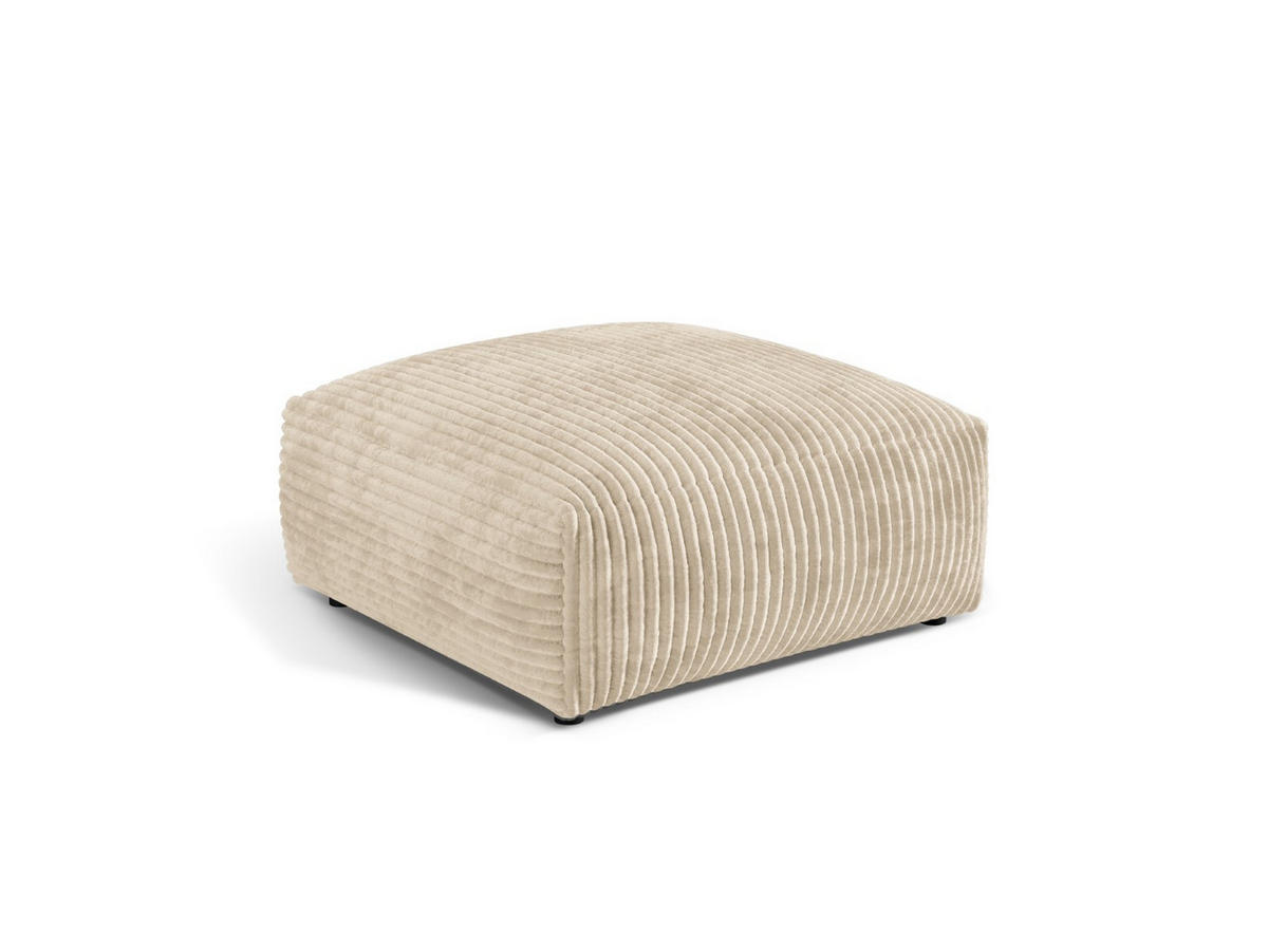 POUF Martina aus Cord leichtes beige - Creme, Textil (106/44/106cm) - Micadoni