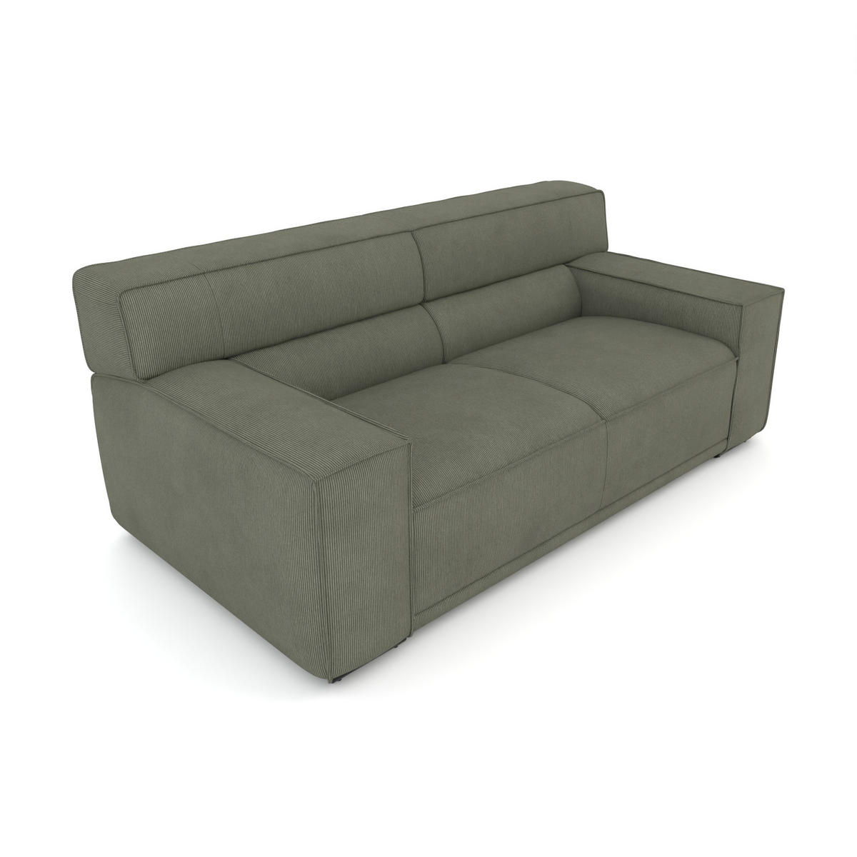 2,5-SITZER Umea Cord Grün 194/106/78 cm - Dunkelgrün, Kunststoff/Textil (194/78/106cm) - foamnova