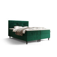 BOXBETT LIMBA mit Matratze H3, Bonell und Topper 140x200 Monolith 37 - Grün, Holz/Textil (140/200cm) - Bedante
