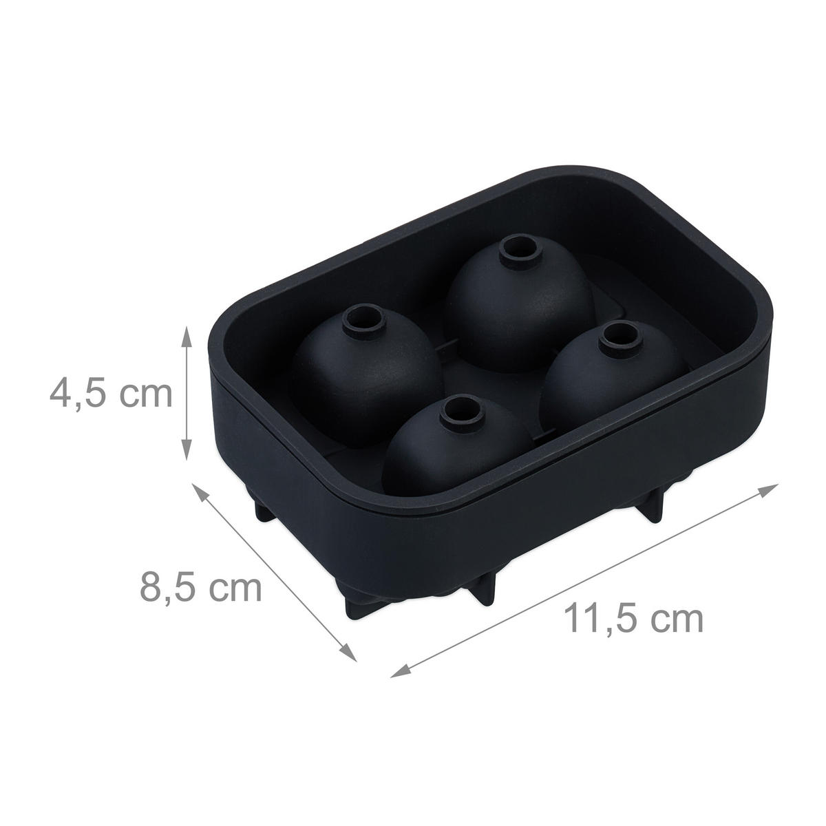 2XTOTENKOPF-EISWÜRFELFORM - Schwarz, Kunststoff (8.5/4.5/11.5cm) - Relaxdays