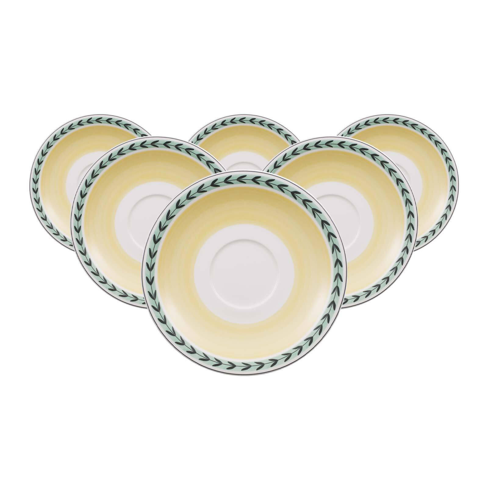 CAFÉ AU LAIT UNTERTASSEN French Garden weiß-bunt ø 19,5 cm 6er Set - Multicolor/Weiß, Keramik (19.5cm) - Villeroy & Boch