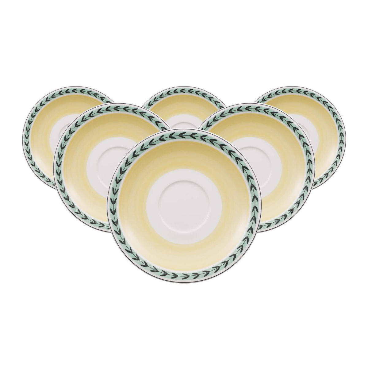 CAFÉ AU LAIT UNTERTASSEN French Garden weiß-bunt ø 19,5 cm 6er Set - Multicolor/Weiß, Keramik (19.5cm) - Villeroy & Boch