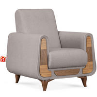 SESSEL GUSTAVO mit Armlehnen, grau - Braun/Grau, Holz/Holzwerkstoff (83/95/92cm) - KONSIMO®