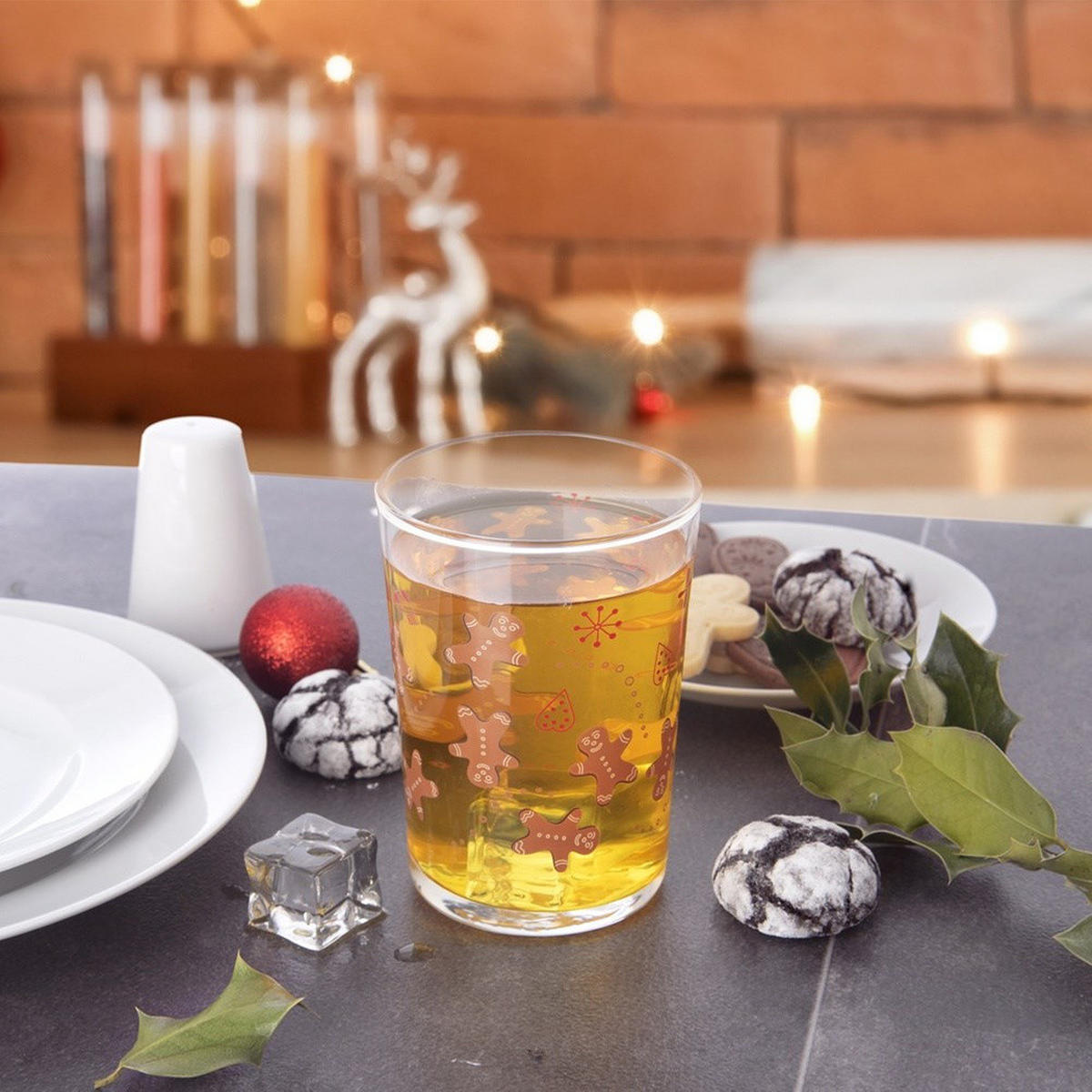 TRINKGLAS Lebkuchen weiß bunt - Weiß, Glas (0.5L) - Orion 