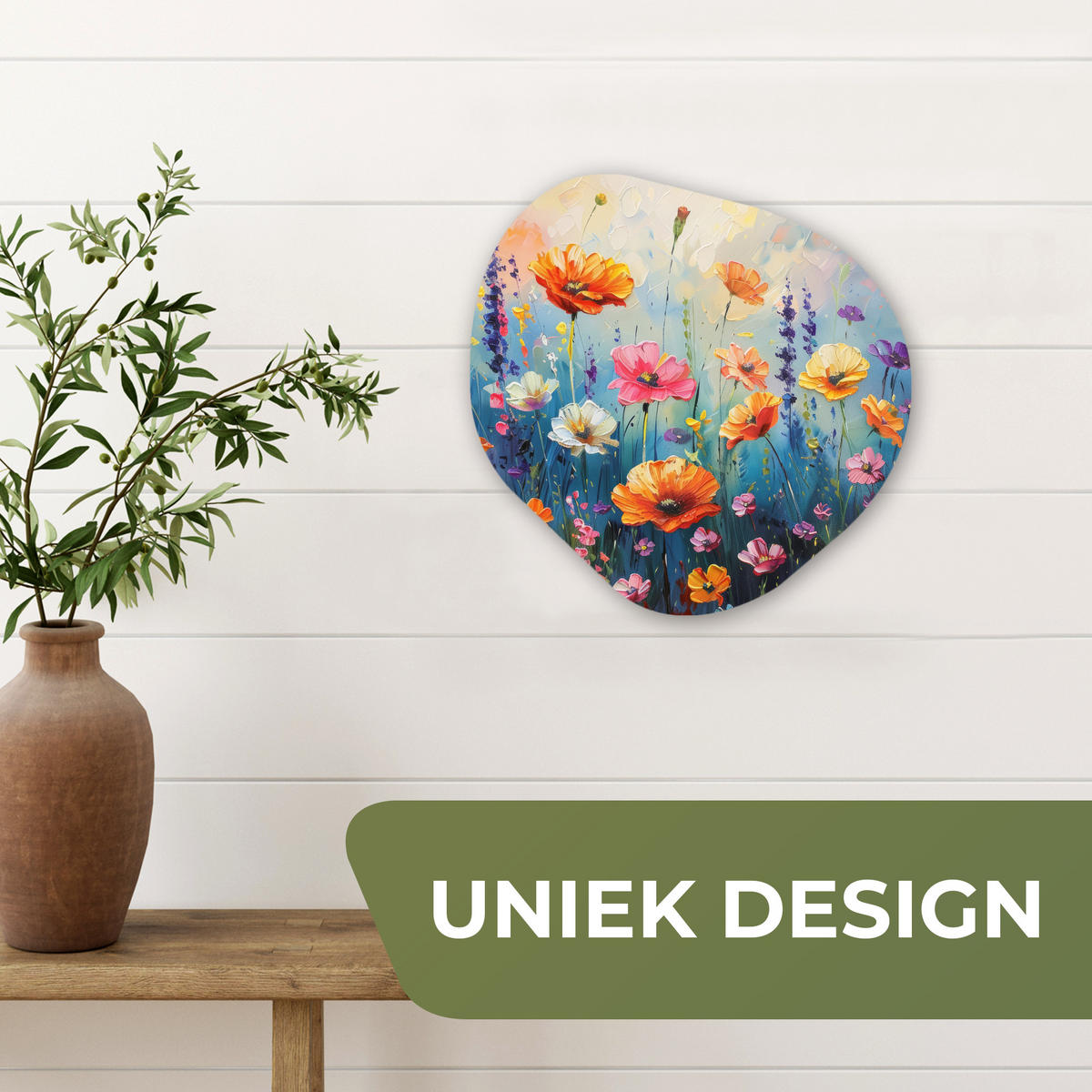 WANDBILD Blumen - Natur - Aquarell - Kunst Wanddeko 40x40 cm - Multicolor, Kunststoff (40/40cm) - MuchoWow