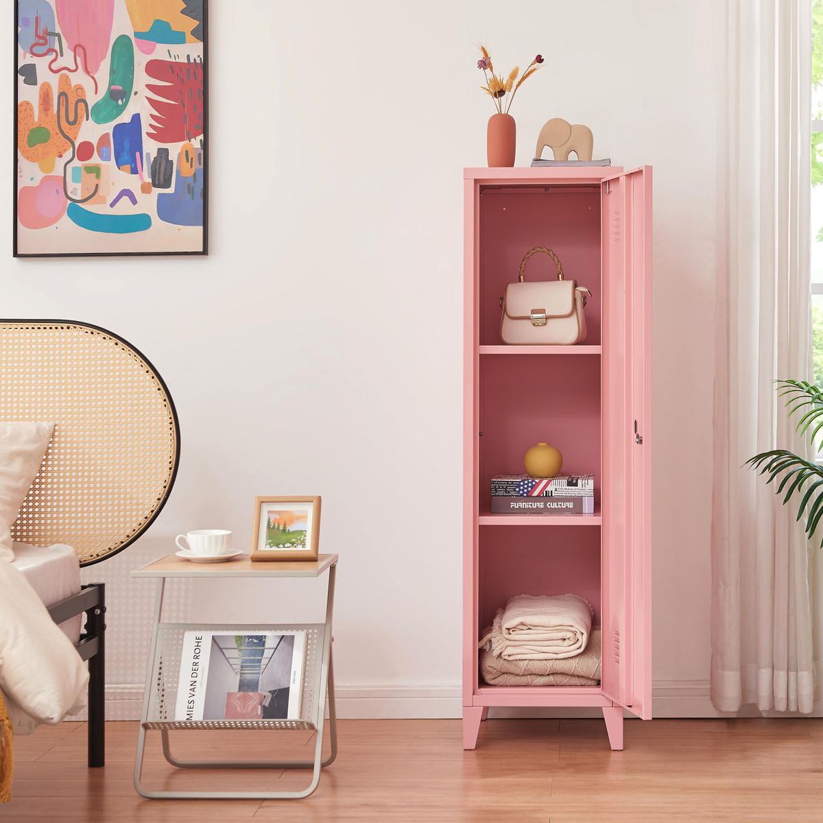 EINZELSPIND Kurikka - Pink, Metall (38/137/38cm) - [en.casa]