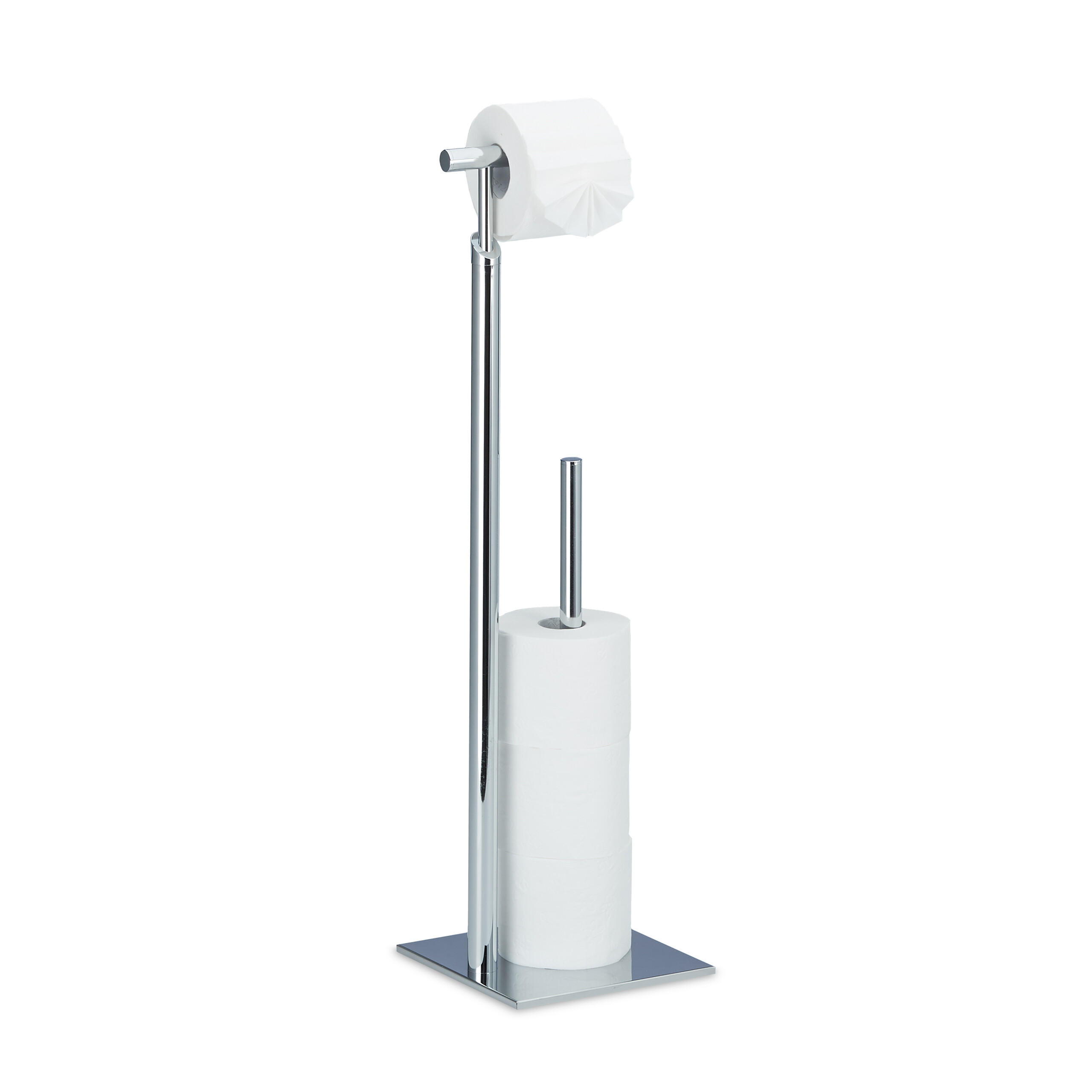 TOILETTENPAPIERHALTER - Silberfarben, Metall (20/71/20cm) - Relaxdays