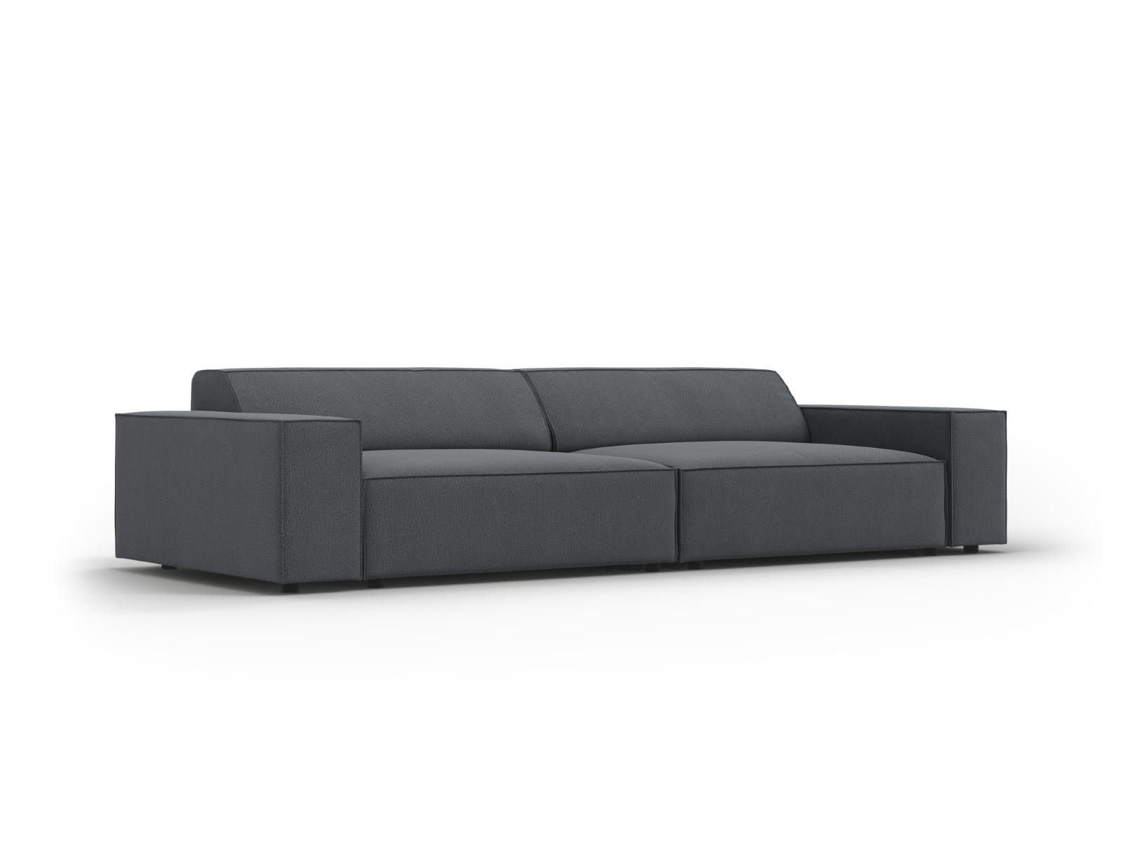 SOFA Jodie aus strukturiertem Stoff dunkelgrau 3 Sitzplätze - Dunkelgrau, Textil (102/70/204cm) - Micadoni