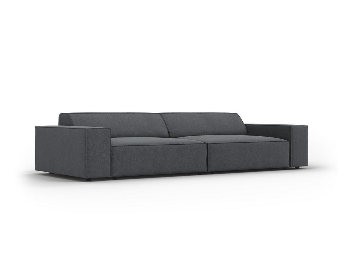 SOFA Jodie aus strukturiertem Stoff dunkelgrau 3 Sitzplätze - Dunkelgrau, Textil (102/70/204cm) - Micadoni