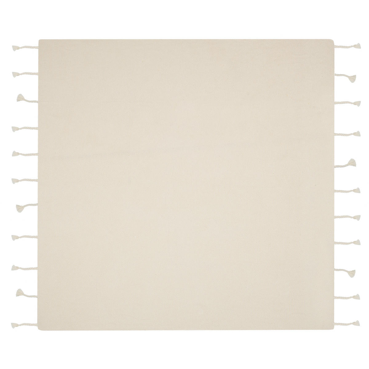 DECKE Beige Nazilli 150/125 cm - Beige, Naturmaterialien/Textil (125/150cm) - Beliani