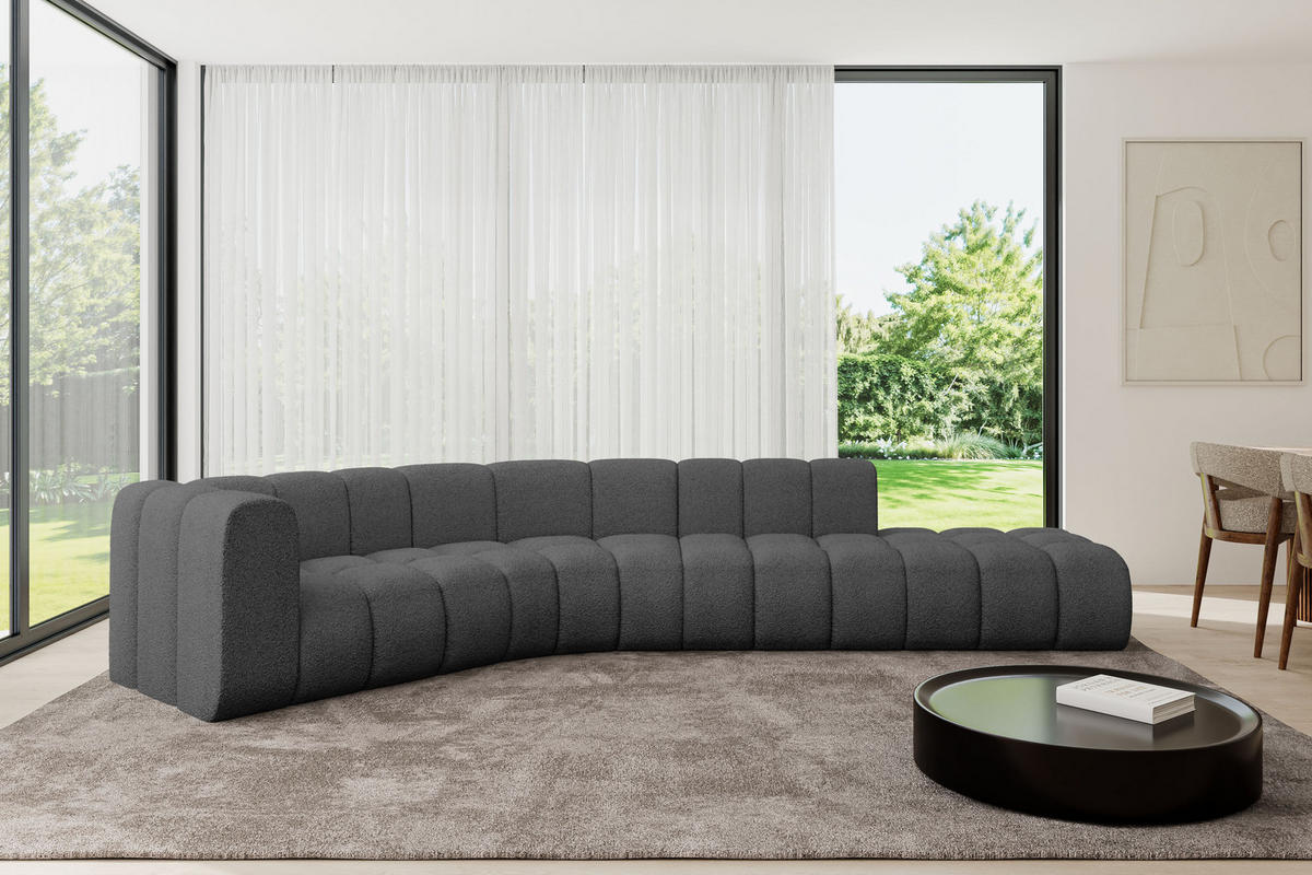 ECKSOFA modulares Sofa Tilmo-L1 - 399x194x70 cm Grau - Grau, Holzwerkstoff/Textil (399/194cm) - ALTDECOR