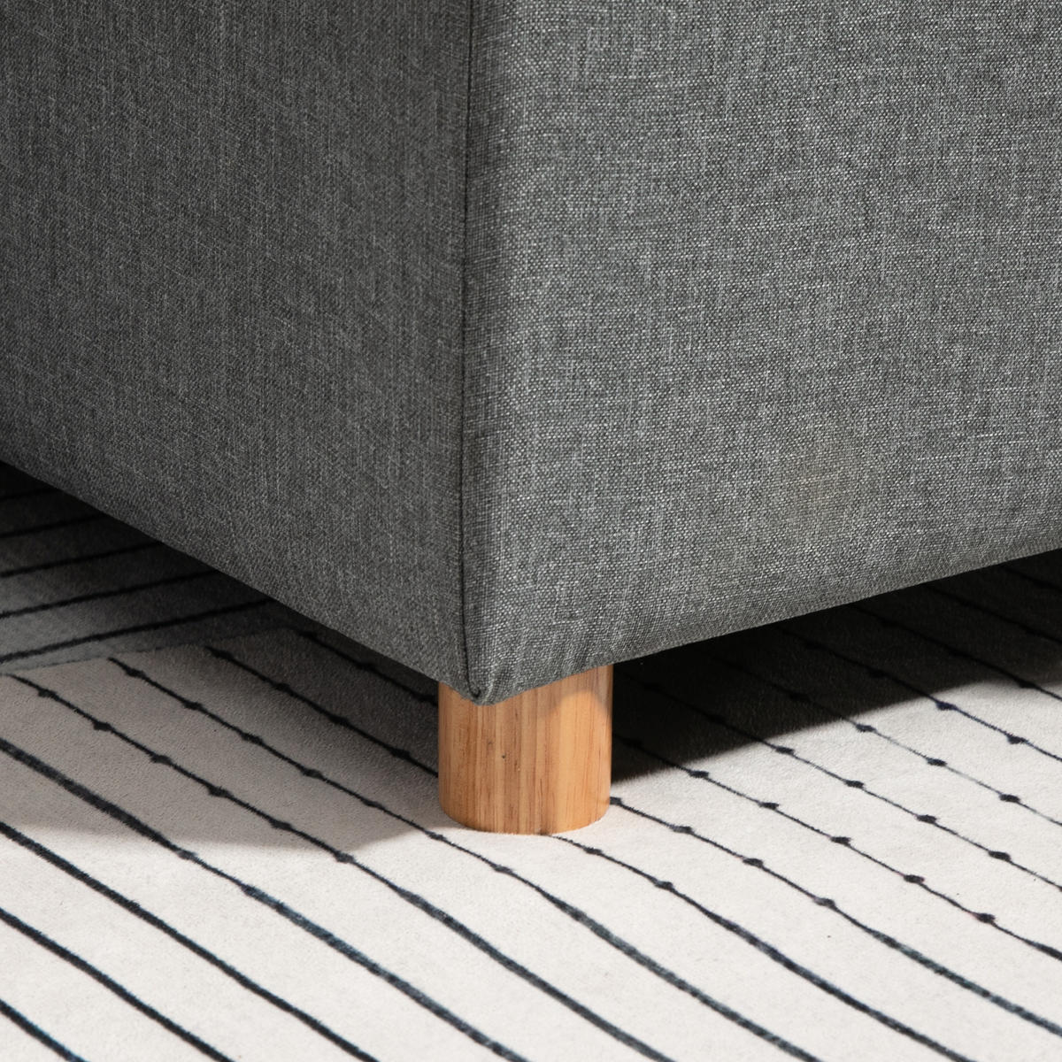ECKSOFA Grau mit Schlaffunktion und Bettkasten - Grau, Textil (211.5/146cm) - PANGIVO