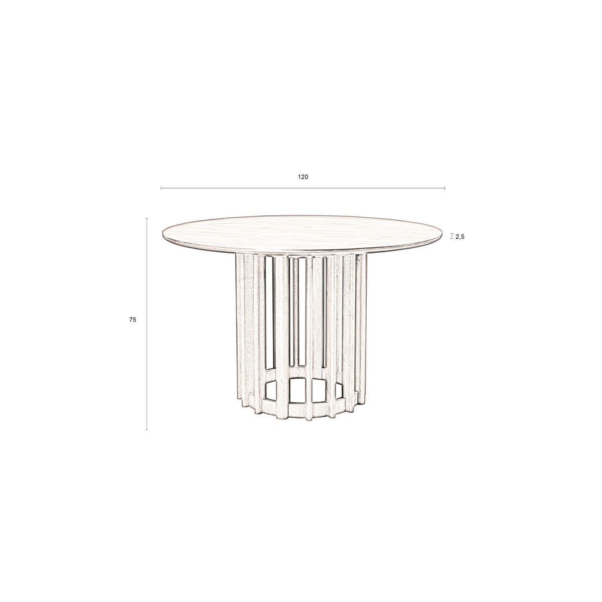 ESSTISCH Barlet Rund 120 cm Walnuss - Braun, Holz (120/120/75cm) - Dutchbone
