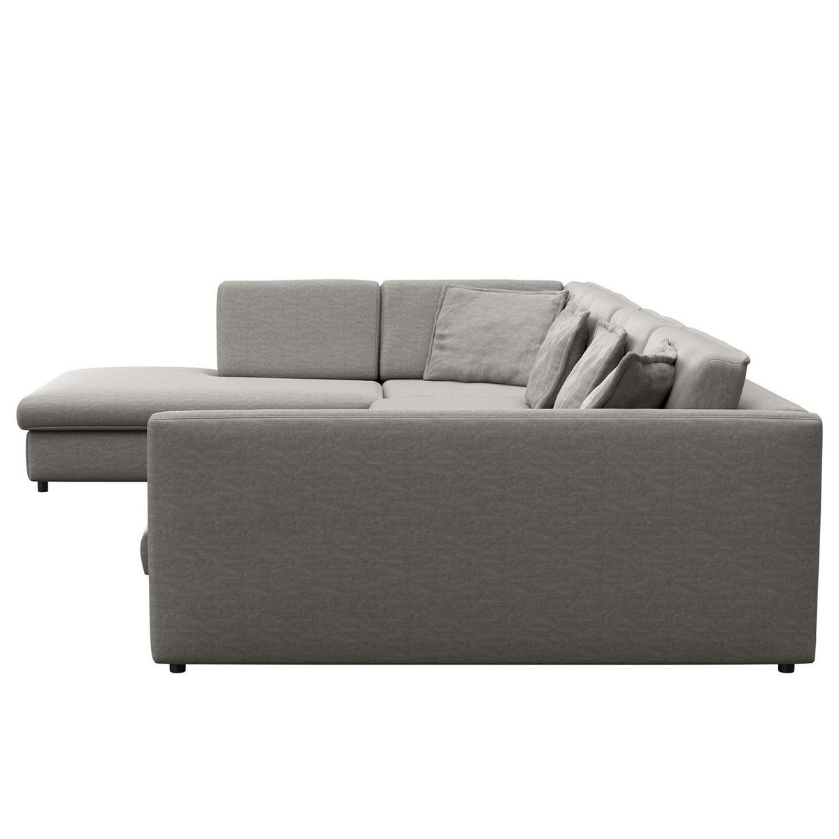 WOHNLANDSCHAFT - Schwarz/Grau, Kunststoff/Textil (431/84/272cm) - home24