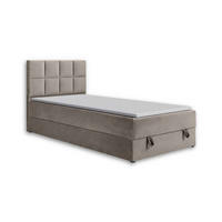 BOXBETT PETER 120/200 in Velours Beige - Beige, Holz/Holzwerkstoff (120/200cm) - Deine Möbel 24