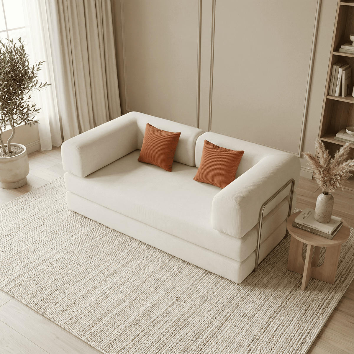 SCHLAFSOFA Kaia Weiß Mango - Weiß, Textil (180/70/100cm) - COCO Living