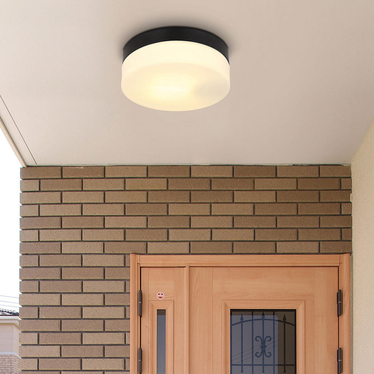 LED AUSSENDECKENLEUCHTE Alu Schwarz Opal - Schwarz, Glas (18.4/18.4/6.5cm) - Globo Lighting