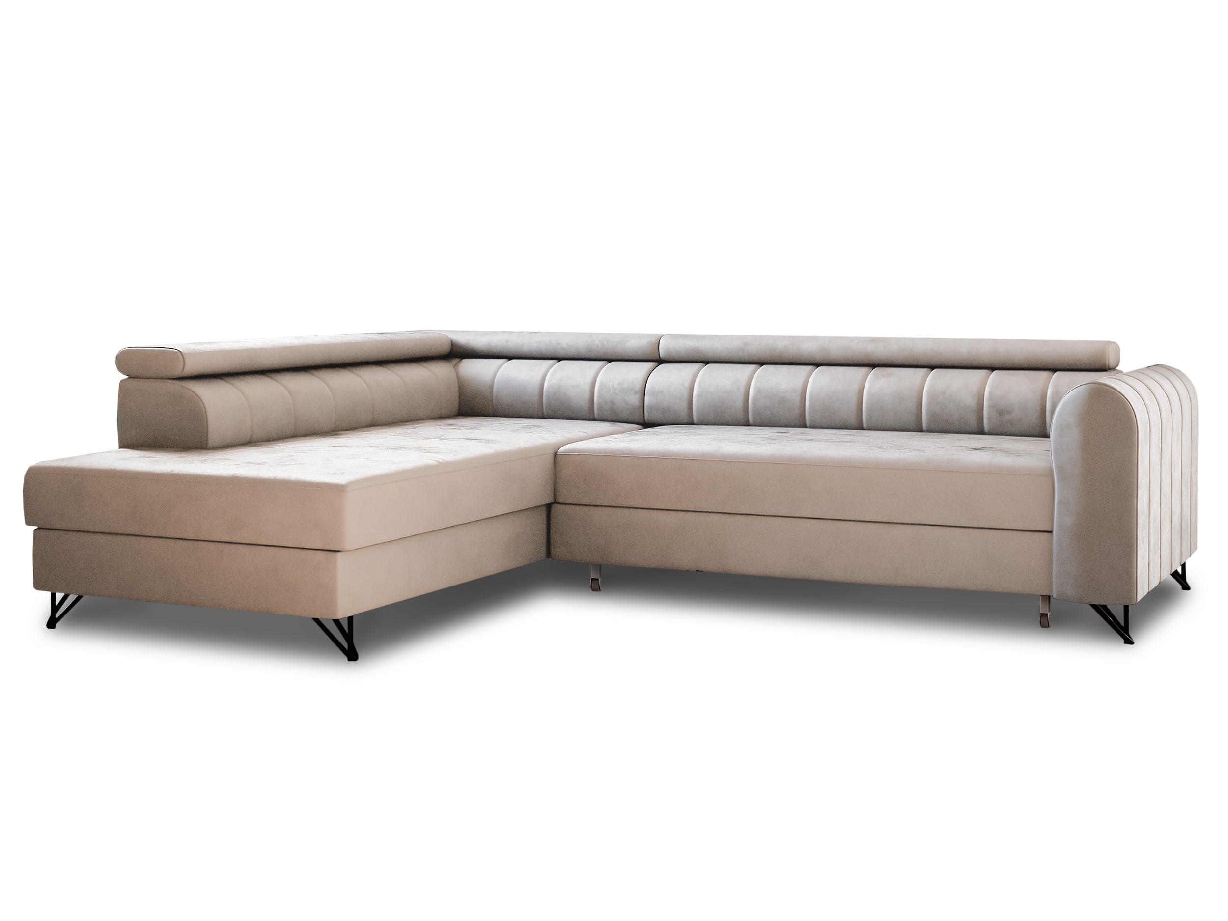ECKSOFA Alice, Seite: Links - Beige, Holz/Textil (250/179cm) - Sofnet