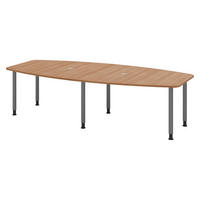 KONFERENZTISCH mittel KT28 130/280/74 cm in Nussbaumfarben/Füße in Graphitfarben - Nussbaumfarben/Graphitfarben, Holzwerkstoff (130/280/74cm) - bümö