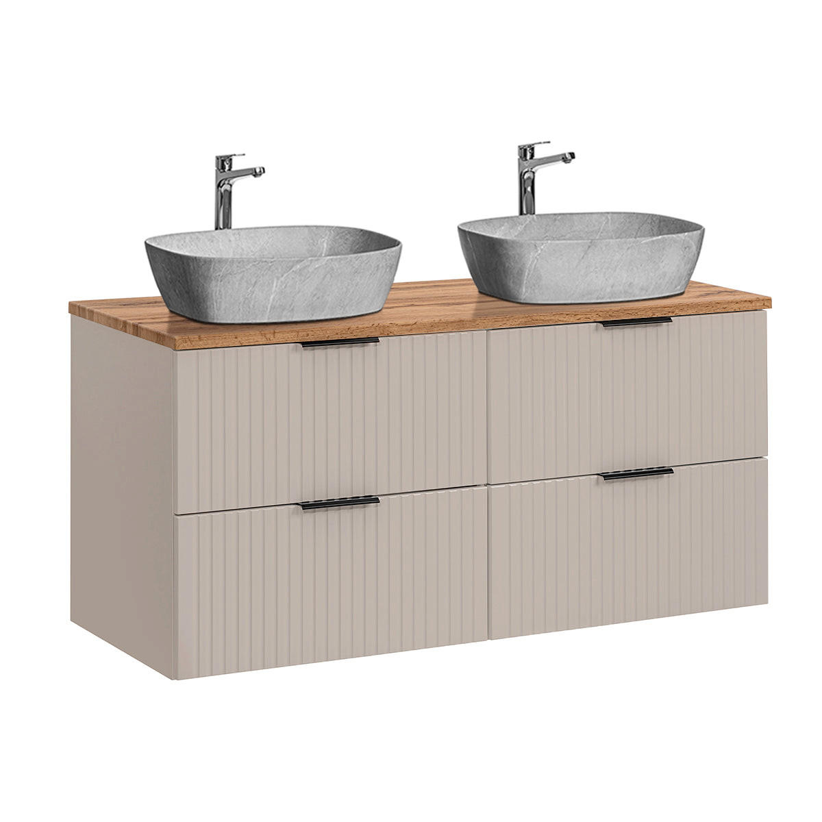 DVOSTRUKI UMIVAONIK 120.8cm Adriel bež - boje kašmira, drvni materijal (120.8/59/46cm) - Petits-meubles