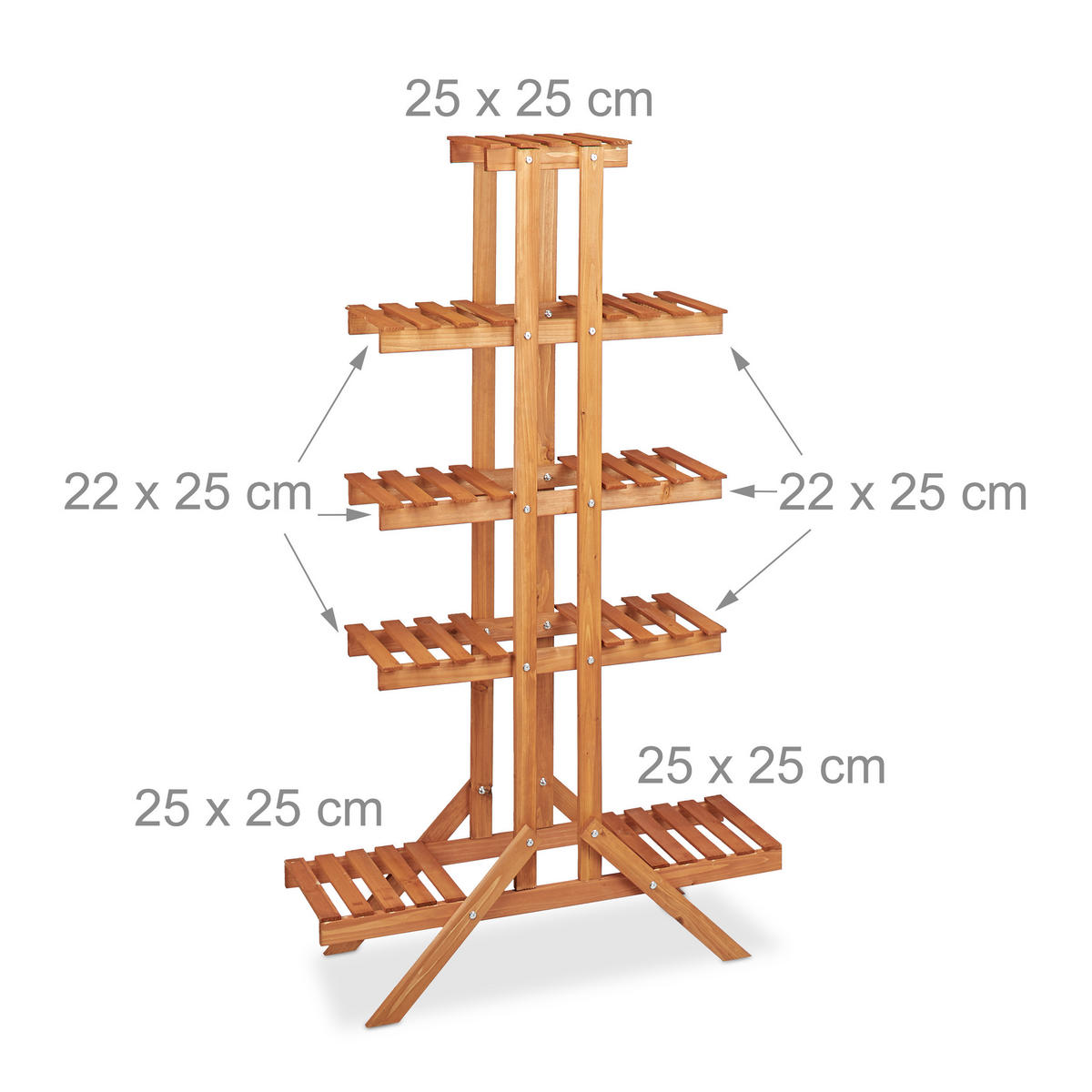 BLUMENTREPPE - Hellbraun, Holz (83/142.5/28.5cm) - Relaxdays