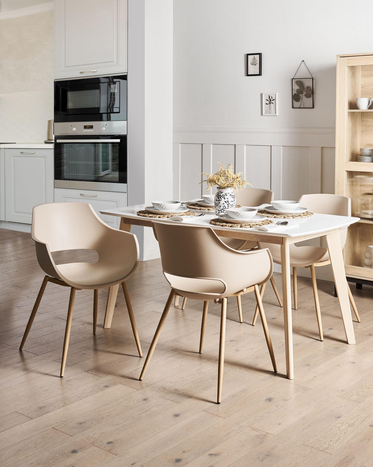 ESSZIMMERSTUHL 4er-Set Beige Millers - Beige, Kunststoff (55/82/60cm) - Beliani