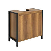 WASCHBECKENUNTERSCHRANK Vintage - Schwarz/Braun, Holzwerkstoff/Metall (30/60/60cm) - SoBuy