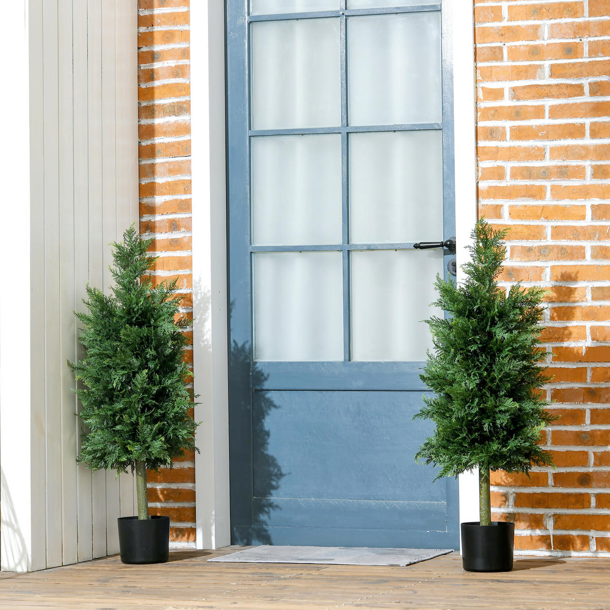 KUNSTPFLANZE 2er-Set DE-16642 90 cm, Conifère, UV-Schutz Grün - Grün, Kunststoff (90cm) - ComfortXL