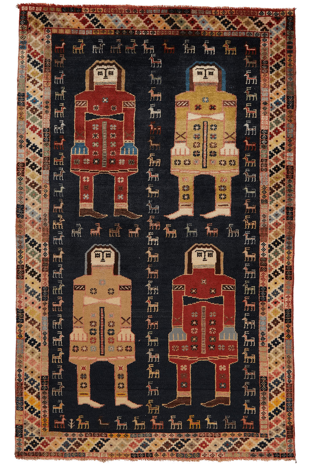 ORIENTTEPPICH handgeknüpft Gashgai Blau 162/110 cm Schurwolle - Blau, Textil (110/162cm) - Looma