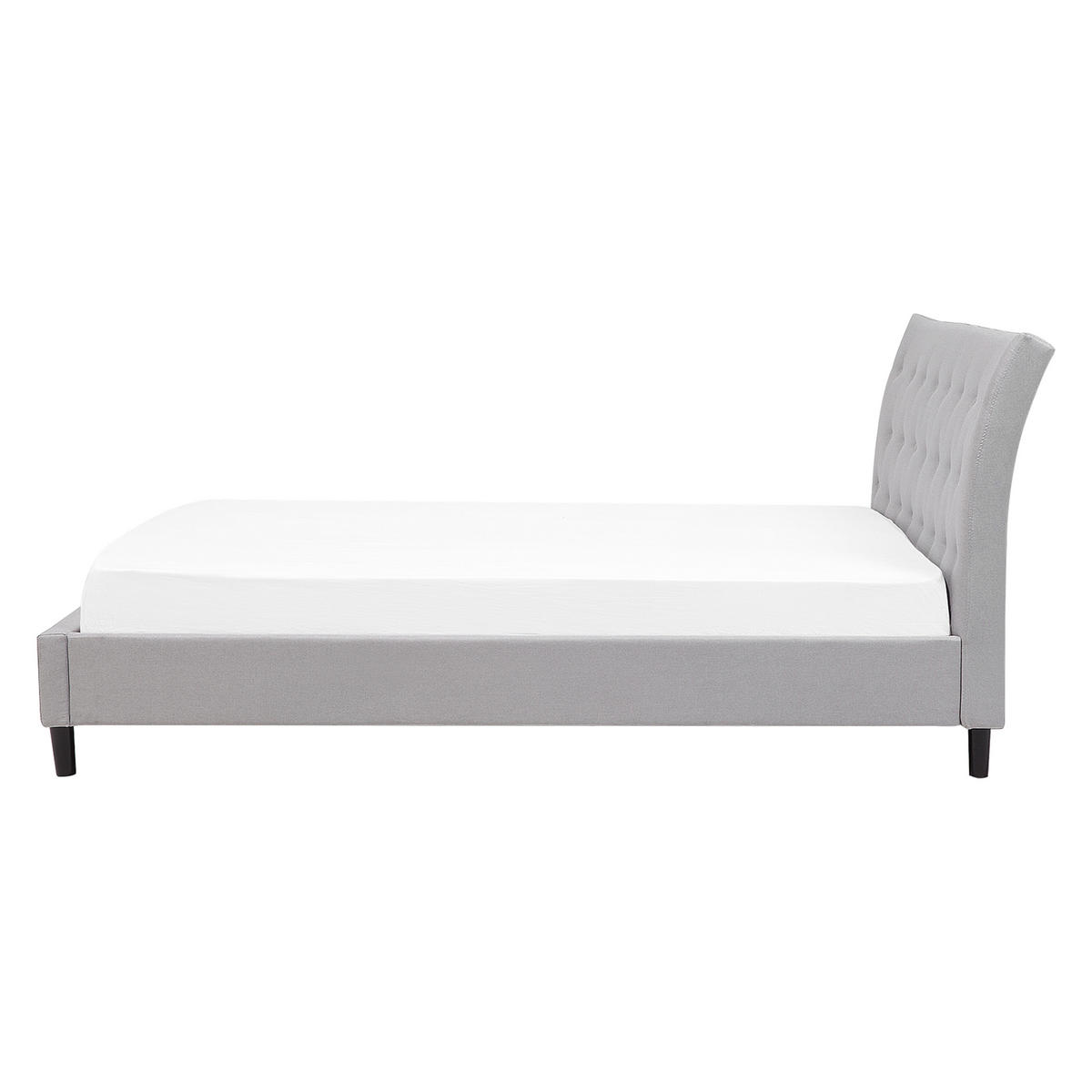 POLSTERBETT mit Lattenrost 160x200 cm Grau Saverne - Hellgrau, Textil (160/200cm) - Beliani