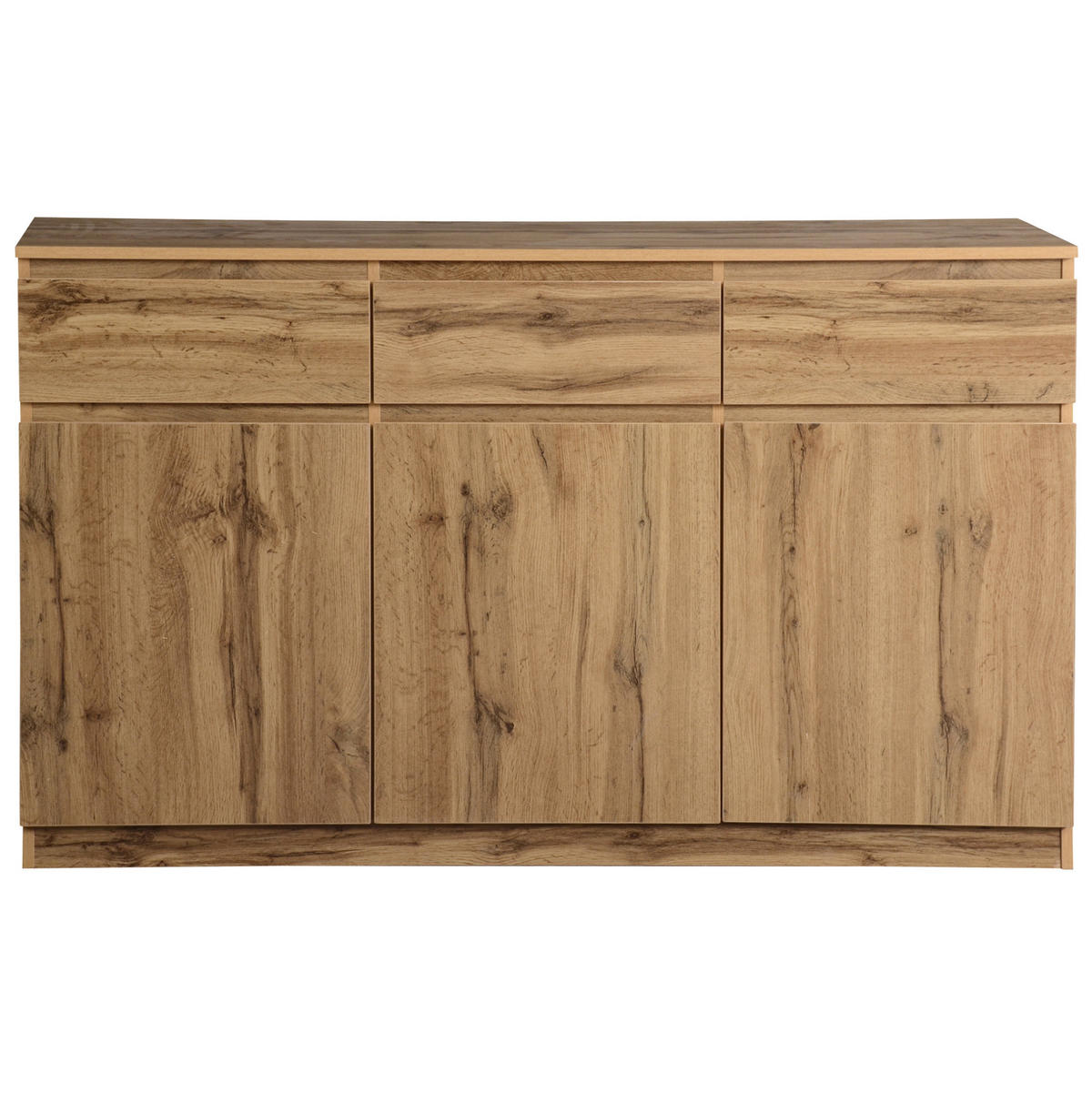 SIDEBOARD 135/40/81 cm in Holzoptik mit 3 Türen und 3 Schubladen - Naturfarben, Holzwerkstoff (135/81/40cm) - Flora Grace