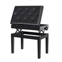 KLAVIERBANK DE-07227 höhenverstellbar mit Stauraum und Holzbeinen Schwarz - Schwarz, Holz (33/58/545cm) - ComfortXL