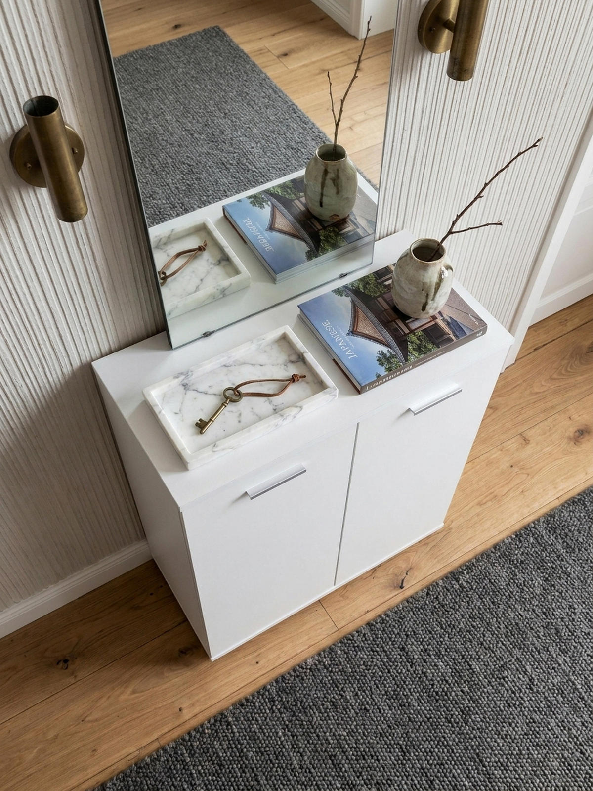 KOMMODE – Holz, mit Türen - Weiß, Holz/Kunststoff (71/104/35cm) - KADIMA DESIGN