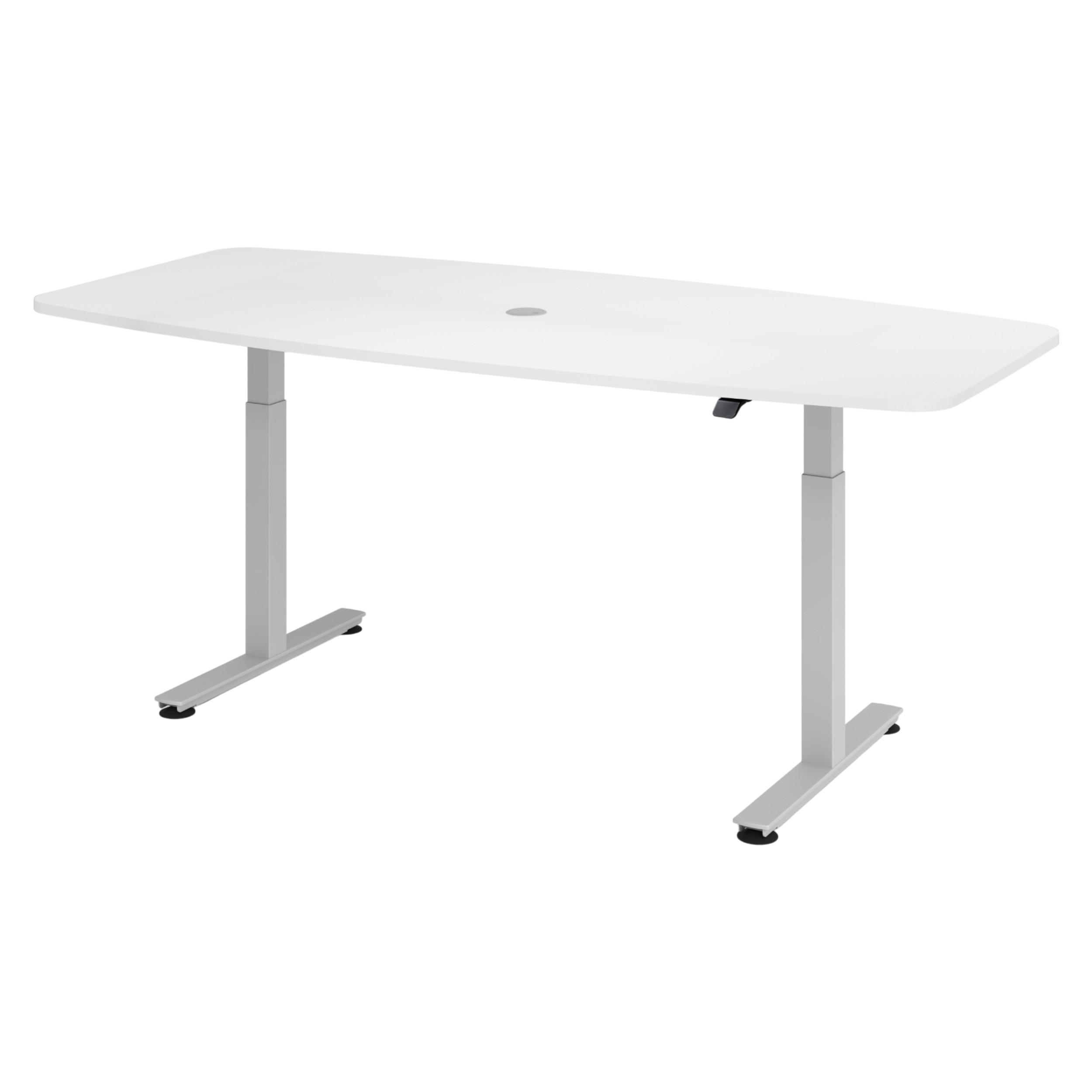 bümö Konferenztisch Weiß, Silber 220x74x103 cm